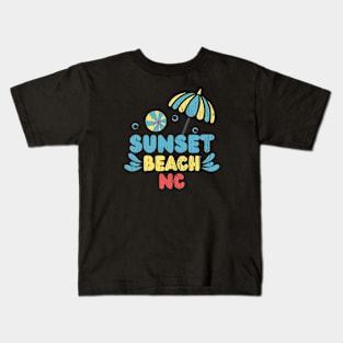 Sunset Beach, North Carolina Splash Beach Ball Fun Kids T-Shirt